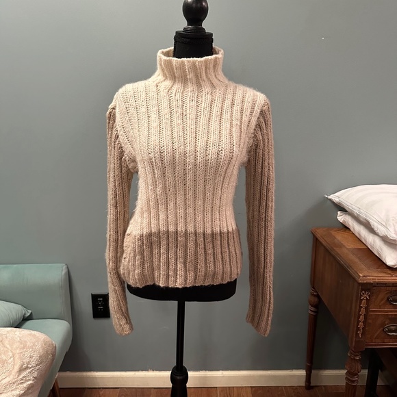 HANDMADE super chunky rib knit turtleneck sweater - Picture 1 of 3